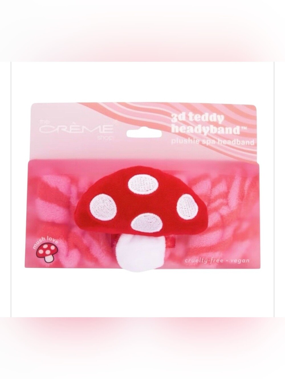 The Crème Shop Red Mushroom Plush Headband